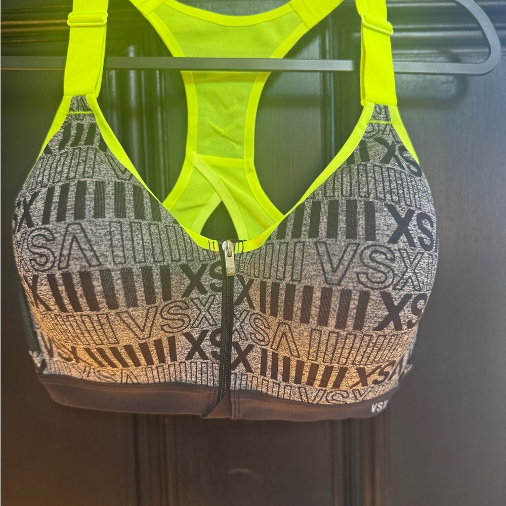 VSX Neon Yellow and Gray Sports Bra